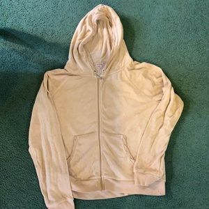 Juicy Couture Size XLARGE Terry Cloth Bling Sweat Jacket Tan